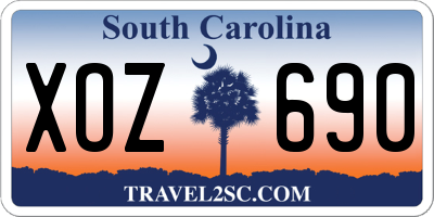 SC license plate XOZ690