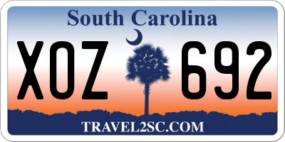 SC license plate XOZ692