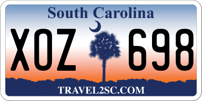 SC license plate XOZ698