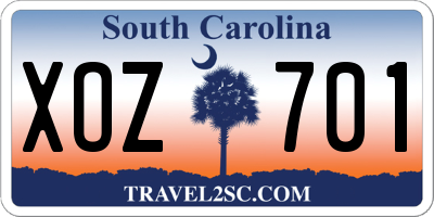 SC license plate XOZ701