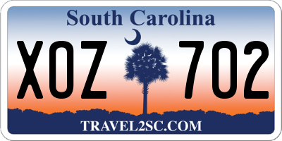 SC license plate XOZ702