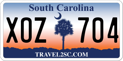 SC license plate XOZ704