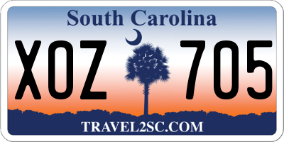 SC license plate XOZ705