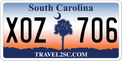 SC license plate XOZ706