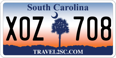 SC license plate XOZ708