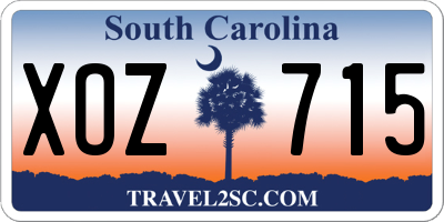 SC license plate XOZ715
