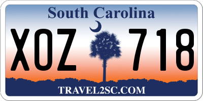 SC license plate XOZ718