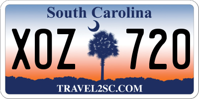 SC license plate XOZ720