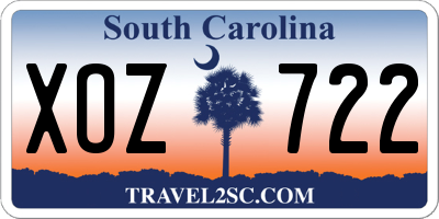 SC license plate XOZ722