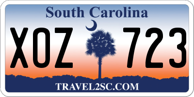 SC license plate XOZ723
