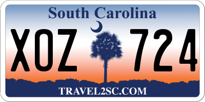 SC license plate XOZ724