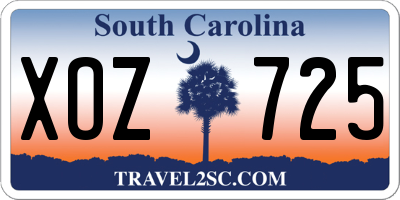 SC license plate XOZ725