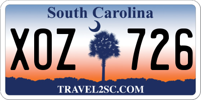 SC license plate XOZ726
