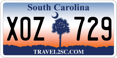 SC license plate XOZ729