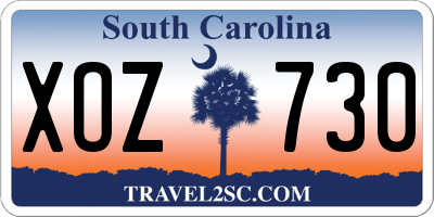SC license plate XOZ730