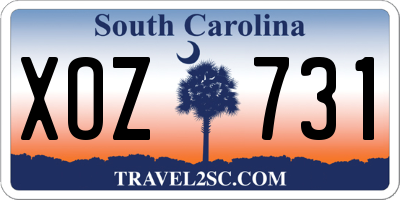 SC license plate XOZ731