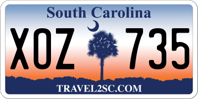 SC license plate XOZ735