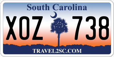 SC license plate XOZ738