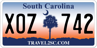 SC license plate XOZ742