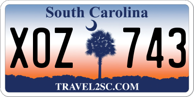 SC license plate XOZ743