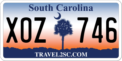 SC license plate XOZ746