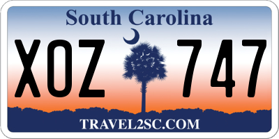 SC license plate XOZ747