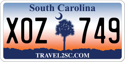 SC license plate XOZ749