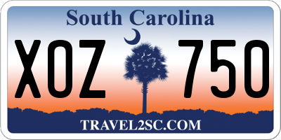SC license plate XOZ750