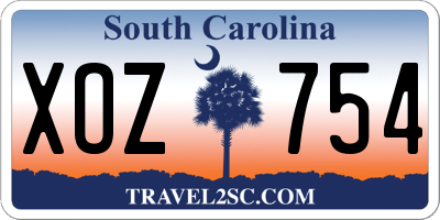 SC license plate XOZ754