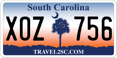 SC license plate XOZ756