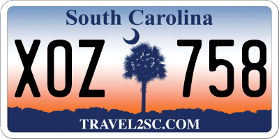 SC license plate XOZ758