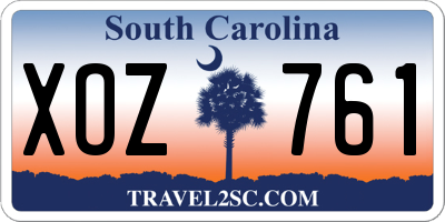 SC license plate XOZ761