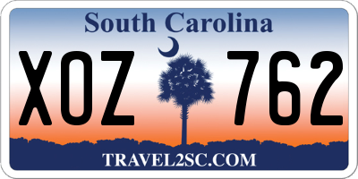 SC license plate XOZ762