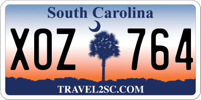 SC license plate XOZ764
