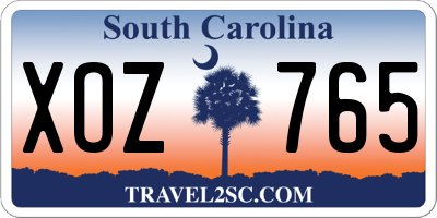 SC license plate XOZ765