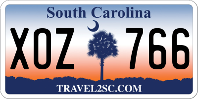 SC license plate XOZ766