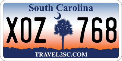 SC license plate XOZ768