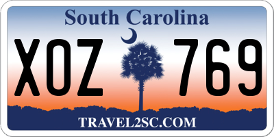 SC license plate XOZ769