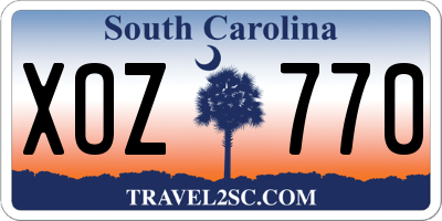 SC license plate XOZ770