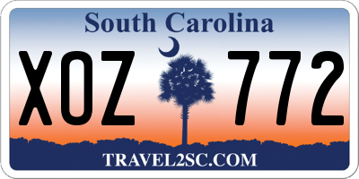 SC license plate XOZ772