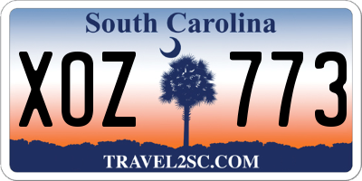 SC license plate XOZ773