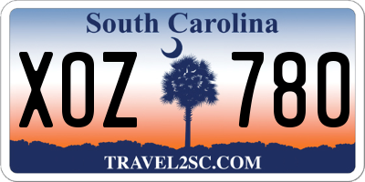 SC license plate XOZ780