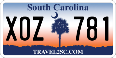SC license plate XOZ781