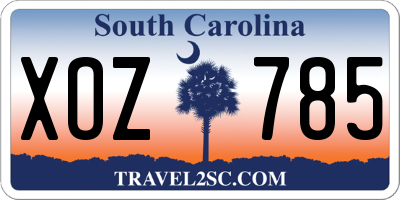 SC license plate XOZ785