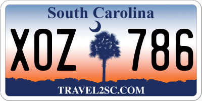SC license plate XOZ786
