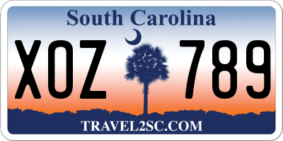 SC license plate XOZ789