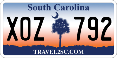 SC license plate XOZ792