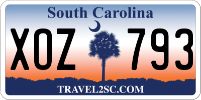 SC license plate XOZ793