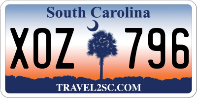 SC license plate XOZ796