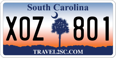 SC license plate XOZ801